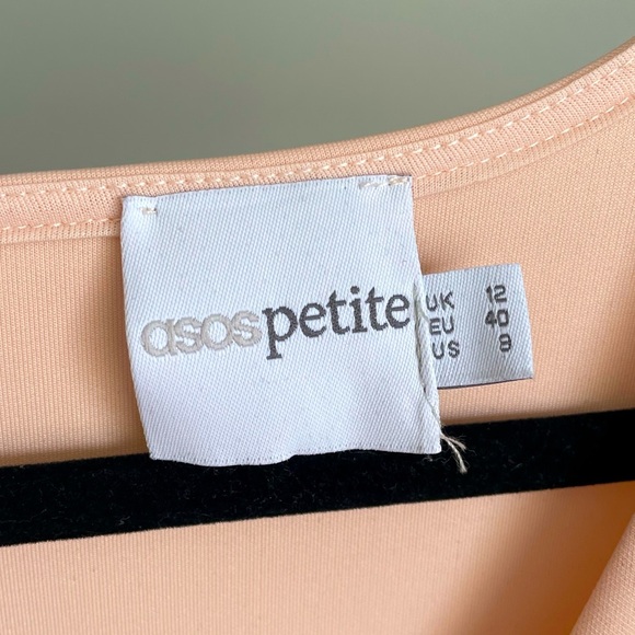 ASOS Petite Peach Pink Sleeveless Square Neck Formal Midi Dress Size 8 US - Picture 3 of 3